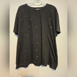 Edgely‎ Black Studded Short Sleeve Tee
